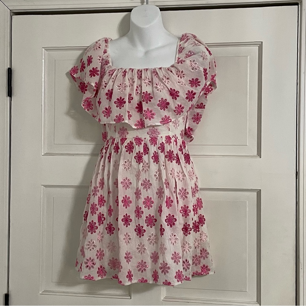 Lovers + Friends Eyelet Mini Floral Dress NEW